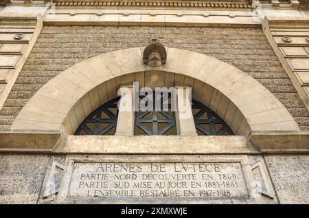 Die Arènes de Lutèce gehören zu den wichtigsten antiken römischen Überresten in Paris Stockfoto