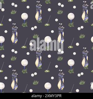 Nahtloses Muster mit Wasserfarben im Golfdesign Stockfoto