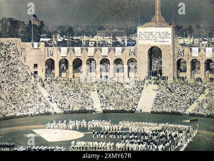 Eröffnungszeremonie der Olympischen Spiele 1932 in Los Angeles Stockfoto