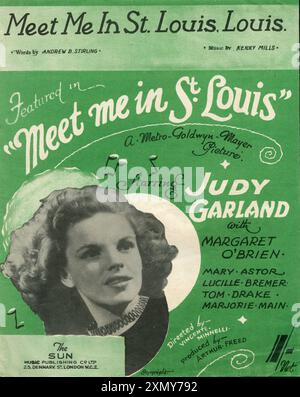 Notencover, triff mich in St. Louis, Judy Garland Stockfoto