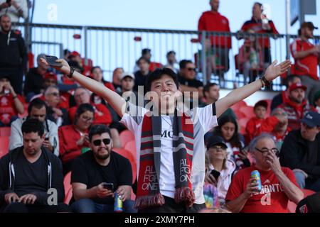 Toronto, ON, Kanada, 25. Mai 2024, Toronto FC Fans beim Major League Soccer Spiel zwischen Toronto FC und FC Cincinnati im BMO Field. Stockfoto