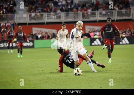 Toronto, ON, Kanada, 25. Mai 2024, G. Valenzuela #22 beim Major League Soccer Spiel zwischen Toronto FC und FC Cincinnati im BMO Field. Stockfoto