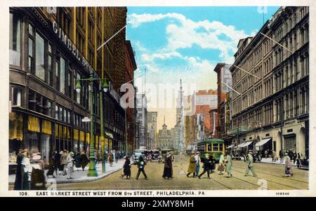 East Market Street West von 8th Street, Philadelphia Stockfoto