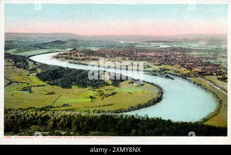 Chattanooga und der Tennessee River vom Lookout Mountain Stockfoto