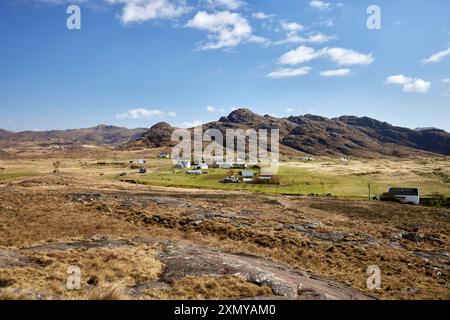 Blick nach Osten in Richtung Sanna von hoher Ebene über Sanna, Ardnamurchan Peninsula, Schottland Stockfoto