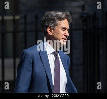 Downing Street, London, Großbritannien. 30. Juli 2024. Die Minister der Regierung auf der letzten Kabinettssitzung vor der Sommerpause. RT Hon Ed Miliband MP, Staatssekretär für Energiesicherheit und Net Zero Departing. Quelle: Malcolm Park/Alamy Live News Stockfoto