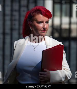 Downing Street, London, Großbritannien. 30. Juli 2024. Die Minister der Regierung auf der letzten Kabinettssitzung vor der Sommerpause. RT Hon Louise Haigh, Abgeordneter, Staatssekretär für Verkehr, Abfahrt. Quelle: Malcolm Park/Alamy Live News Stockfoto