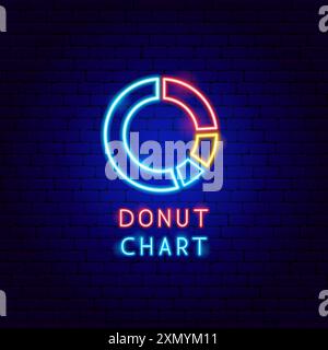 Donut Chart Neon Label Stock Vektor