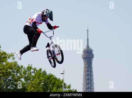 Die Chinesin Sun Jiaqi während der Qualifikation für den Damenpark in La Concord am vierten Tag der Olympischen Spiele 2024 in Frankreich. Bilddatum: Dienstag, 30. Juli 2024. Stockfoto