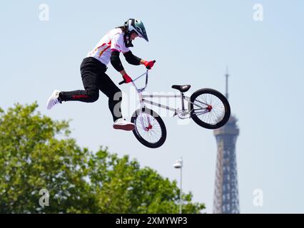 Die Chinesin Sun Jiaqi während der Qualifikation für den Damenpark in La Concord am vierten Tag der Olympischen Spiele 2024 in Frankreich. Bilddatum: Dienstag, 30. Juli 2024. Stockfoto