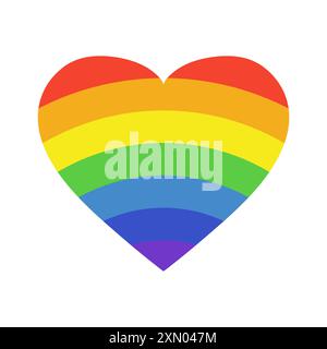 Regenbogenherzform isoliertes Vektorsymbol. LGBT- oder LGBTQ-Stolz. Stock Vektor