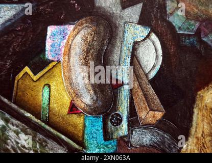 Geometrische Form des ursprünglichen Ölgemäldes Stockfoto