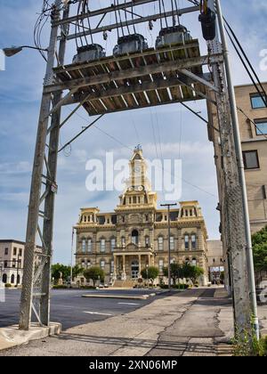 Das Muskingum County Courthouse ist ein historisches Gebäude in Zanesville, Ohio. Stockfoto