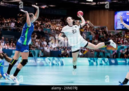 FRA, Paris, Arena Paris Süd 6, olympische Spiele Paris 2024, 28. Juli 2024, Handball, Frauen, Deutschland vs. Slowenien Julia Maidhof Credit: HMB Media/Alamy Live News Stockfoto