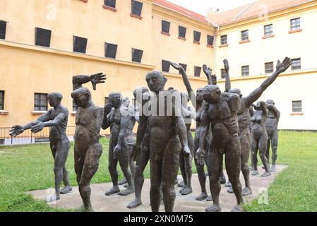 Sighet Memorial, und Geschichte des Kommunismus Rumäniens, in einem ehemaligen Gefängnis, wo Rumäniens Eliten gefoltert und vernichtet wurden, „der Konvoi der Märtyrer“. Stockfoto