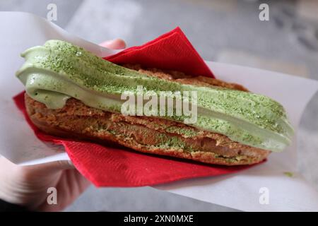 Matcha eclair in Kyoto, Japan Stockfoto