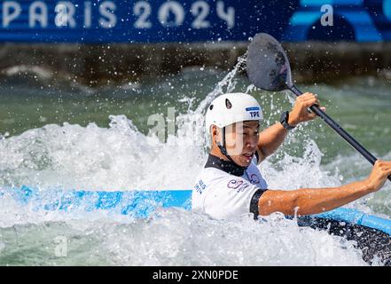 Paris, Frankreich. 30. Juli 2024. Wu Shao-Hsuan aus China Taipeh tritt am 30. Juli 2024 bei den Olympischen Spielen 2024 in Vaires-sur-Marne in Frankreich an. Quelle: Sun Fei/Xinhua/Alamy Live News Stockfoto