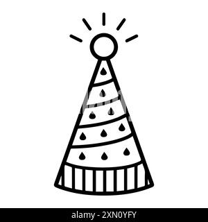 Partyhut-Symbol oder modernes Liniensymbol. Vektorgrafik und Ikonendesign mit auffälligen Konturen. Schwarz-weiß Pixel Perfect minimalistisches Symbol isoliert wh Stock Vektor