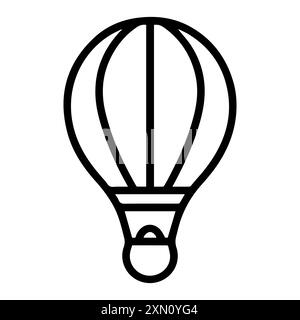 Symbol für Heißluftballon oder modernes Liniensymbol. Vektorgrafik und Ikonendesign mit auffälligen Konturen. Schwarzes und weißes Pixel Perfect minimalistisches Symbol isola Stock Vektor