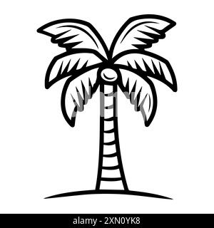 Palmenbaum-Symbol oder modernes Liniensymbol. Vektorgrafik und Ikonendesign mit auffälligen Konturen. Schwarz-weiß Pixel Perfect minimalistisches Symbol isoliert wh Stock Vektor