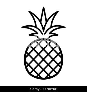 Ananassymbol oder modernes Liniensymbol. Vektorgrafik und Ikonendesign mit auffälligen Konturen. Schwarz-weiß Pixel Perfect minimalistisches Symbol isoliert wh Stock Vektor