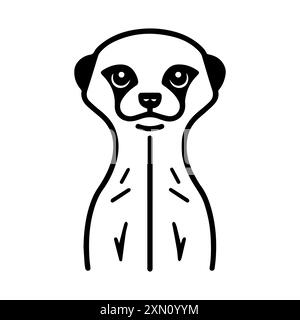 Erdmännchen-Symbol oder modernes Liniensymbol. Vektorgrafik und Ikonendesign mit auffälligen Konturen. Schwarz-weiß Pixel Perfect minimalistisches Symbol isoliert weiß Stock Vektor