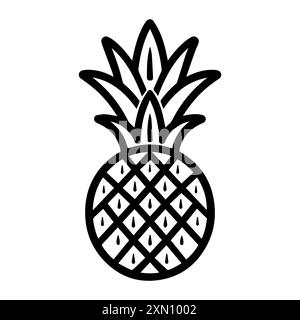 Ananassymbol oder modernes Liniensymbol. Vektorgrafik und Ikonendesign mit auffälligen Konturen. Schwarz-weiß Pixel Perfect minimalistisches Symbol isoliert wh Stock Vektor