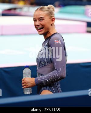 Ruby Evans aus Großbritannien während des künstlerischen Turns in der Bercy Arena am vierten Tag der Olympischen Spiele 2024 in Frankreich. Bilddatum: Dienstag, 30. Juli 2024. Stockfoto