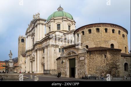 Die Alte und neue Kathedrale von Brescia Stockfoto