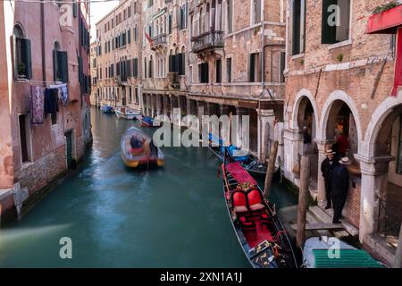 Gondelstation am rio dei Santi Apostoli in Venedig in Italien in Europa Stockfoto