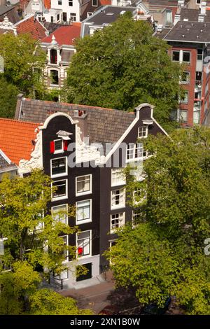 Giebelhäuser auf der Prinsengracht in Amsterdam in den Niederlanden in Europa Stockfoto