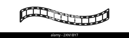 Filmstreifen-Vektorsymbol. Videofilmvektor. Schwarzes Vektorsymbol des Kassettenbands. Vektorsymbol für fotografischen Film. Rahmen für Fotovektor. Stock Vektor