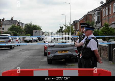 Schauplatz der Morde in Southport im Juli 2024 Stockfoto