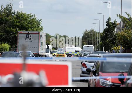 Schauplatz der Morde in Southport im Juli 2024 Stockfoto