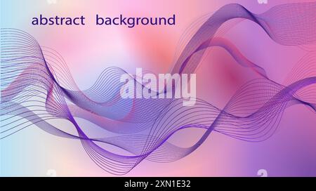 Bunte Wellenlinien auf verlaufendem Hintergrund, abstrakter Hintergrund. Vektorabbildung Stock Vektor