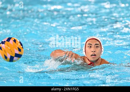 7 DATUM Kiyomu (JPN), Japan (JPN) vs France (FRA) Wasserpolo Männer Vorrunde Gruppe B in den Acquatic Centers, während der Olympischen Spiele 2024 in Paris, 30. Juli 2024, Paris, Frankreich. Quelle: Enrico Calderoni/AFLO SPORT/Alamy Live News Stockfoto