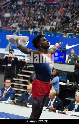 Minneapolis, Minnesota, USA. Juni 2024. FREDERICK RICHARD tritt im Tresor bei den U.S. Olympic Team Trials an. (Kreditbild: © Karen I. Hirsch/ZUMA Press Wire) NUR REDAKTIONELLE VERWENDUNG! Nicht für kommerzielle ZWECKE! Stockfoto