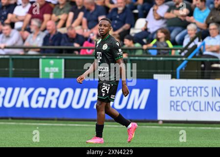 Oswestry, Großbritannien. 30. Juli 2024. Tosin Kehinde von Ferencváros während des zweiten Qualifikationsrunde der UEFA Champions League Match The New Saints vs Ferencváros im Park Hall Stadium, Oswestry, Großbritannien, 30. Juli 2024 (Foto: Cody Froggatt/News Images) in Oswestry, Großbritannien am 30. Juli 2024. (Foto: Cody Froggatt/News Images/SIPA USA) Credit: SIPA USA/Alamy Live News Stockfoto