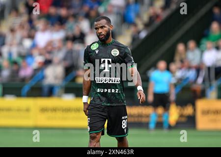 Oswestry, Großbritannien. 30. Juli 2024. Habib Maiga aus Ferencváros während des zweiten Qualifikationsrunde der UEFA Champions League Match The New Saints vs Ferencváros im Park Hall Stadium, Oswestry, Vereinigtes Königreich, 30. Juli 2024 (Foto: Cody Froggatt/News Images) in Oswestry, Vereinigtes Königreich am 30. Juli 2024. (Foto: Cody Froggatt/News Images/SIPA USA) Credit: SIPA USA/Alamy Live News Stockfoto