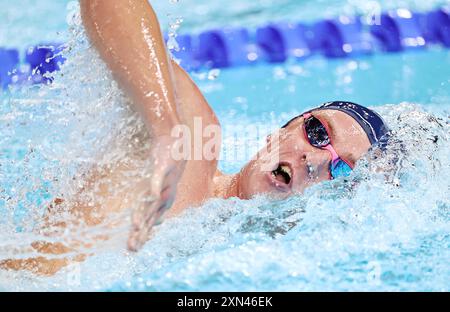 Paris, Frankreich. 30. Juli 2024. David Aubry aus Frankreich tritt beim 800 m Freistil-Finale der Männer bei den Olympischen Spielen 2024 in Paris, Frankreich, am 30. Juli 2024 an. Quelle: Luo Yuan/Xinhua/Alamy Live News Stockfoto