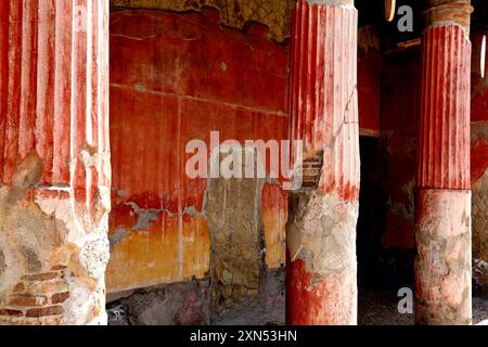 Fresken in Casa dei Cervi im Herculaneum Italien Stockfoto