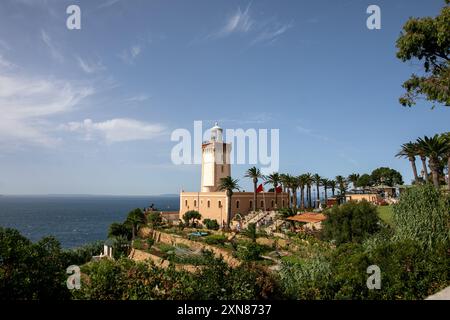 Tanger, Marokko. Juli 2024. Panoramablick auf Kap Spartel an der Küste von Tanger. (Credit Image: © David Canales/SOPA Images via ZUMA Press Wire) NUR REDAKTIONELLE VERWENDUNG! Nicht für kommerzielle ZWECKE! Stockfoto