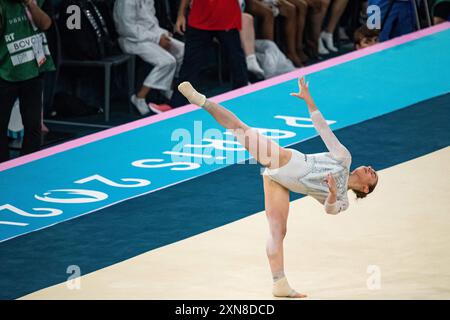 Angela Andreoli (ITA), Kunstturnen, Women&#39;s Team Final während der Olympischen Spiele Paris 2024 am 30. Juli 2024 in der Bercy Arena in Paris, Frankreich Stockfoto