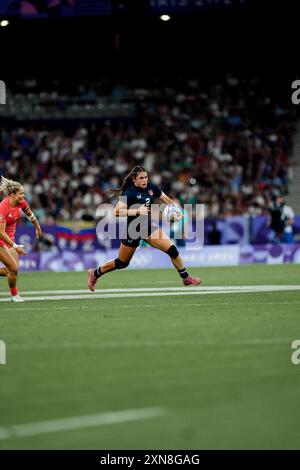 Saint Denis, Frankreich. 30. Juli 2024. Ilona Maher aus den USA während des Sieben Rugby der Frauen, Tag 3 - Olympischen Spiele 2024 in Paris am 30. Juli 2024 in Saint Denis, Frankreich. Foto: Julien Poupart/ABACAPRESS. COM Credit: Abaca Press/Alamy Live News Stockfoto