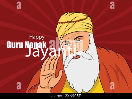 Vektor-Illustration Poster von Happy gurpurab, Guru nanak jayanti Festival. Vektor-Illustration Poster von Happy gurpurab, Guru nanak jayanti Festival. Stock Vektor