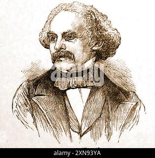 Ein frühes Porträt des amerikanischen Autors Nathaniel Hawthorne (1804-1864). Stockfoto