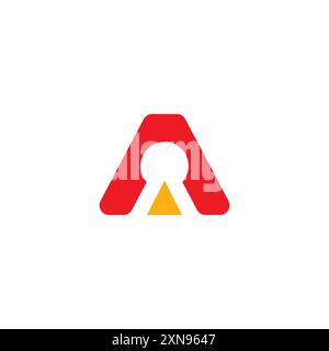 Letter A Logo mit roter Farbe. Ein Anfangssymbol Stock Vektor