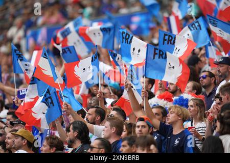 Marseille, Frankreich. 30. Juli 2024. Fans von Frankreich, Fußball, Männer Gruppe A zwischen Neuseeland und Frankreich während der Olympischen Spiele Paris 2024 am 30. Juli 2024 im Velodrome Stadium in Marseille, Frankreich - Foto Norbert Scanella/Panorama/DPPI Media Credit: DPPI Media/Alamy Live News Stockfoto