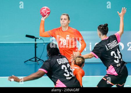 Estavana Polman of the Netherlands, Handball, Women&#39;s Vorrunde Gruppe B zwischen den Niederlanden und Spanien während der Olympischen Spiele Paris 2024 am 30. Juli 2024 in der South Paris Arena in Paris, Frankreich Stockfoto