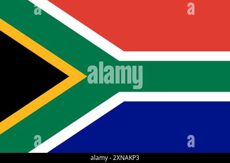 Flagge von Südafrika mit echten Farben. Vektorabbildung Stock Vektor